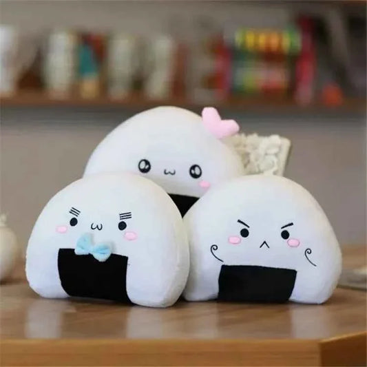 Kawaii Mini Rice Ball Plush Pillow (7.9/14.2 in) - Soft Japanese Sushi Cushion Gift