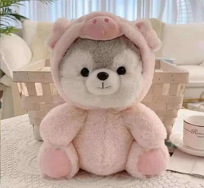 Kawaii Dog Plush Toy (7.9 in) - Anime Husky Cosplay Pig Doll Stuffed Animal Gift